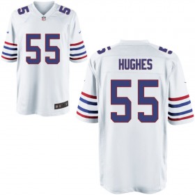 Mens Buffalo Bills Nike White Alternate Game Jersey HUGHES#55