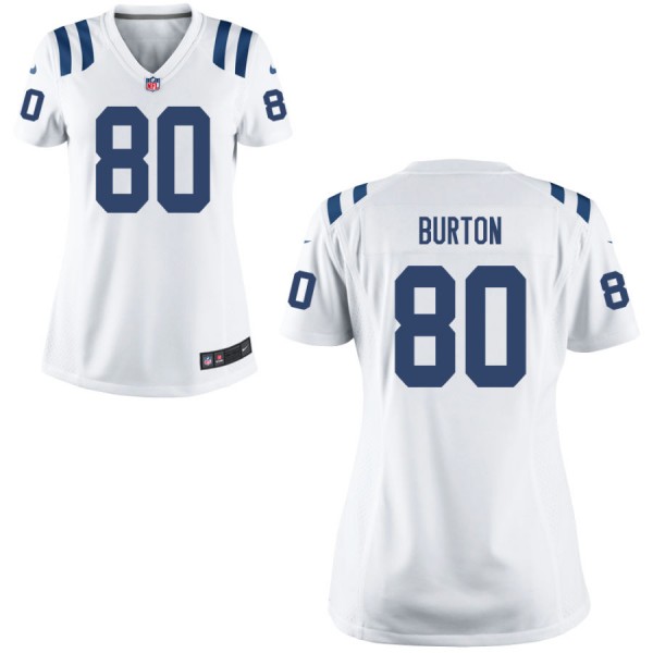 Women's Indianapolis Colts Nike White Game Jersey- BURTON#80