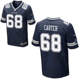 Mens Dallas Cowboys Nike Navy Blue Elite Jersey CARTER#68