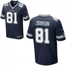 Mens Dallas Cowboys Nike Navy Blue Elite Jersey JOHNSON#81