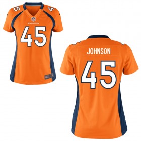 Women's Denver Broncos Nike Orange Game Jersey JOHNSON#45