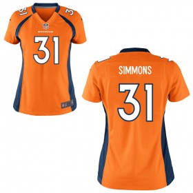 Women's Denver Broncos Nike Orange Game Jersey SIMMONS#31