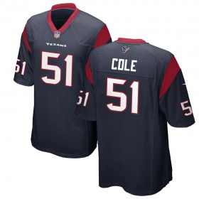 Youth Houston Texans Nike Navy Game Jersey COLE#51