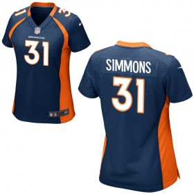 Women's Denver Broncos Nike Navy Blue Game Jersey SIMMONS#31