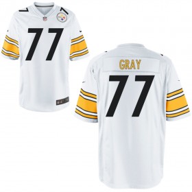 Nike Men's Pittsburgh Steelers Game White Jersey GRAY#77