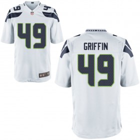 Nike Men's Seattle Seahawks Game White Jersey GRIFFIN#49