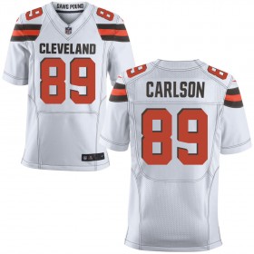 Men's Cleveland Browns Nike White Elite Jersey CARLSON#89