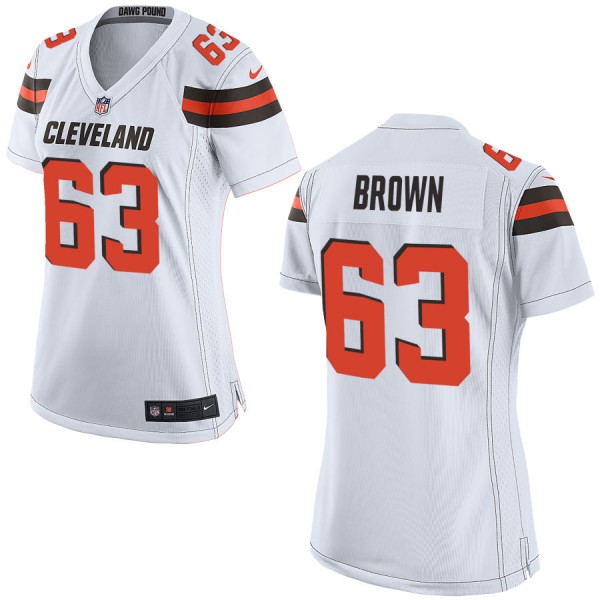 Nike Cleveland Browns Womens White Game Jersey BROWN#63