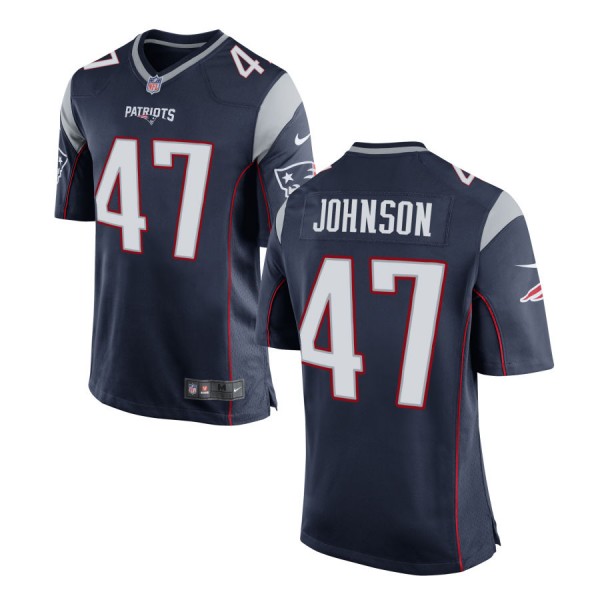 Men's New England Patriots Nike Navy Game Jersey JOHNSON#47